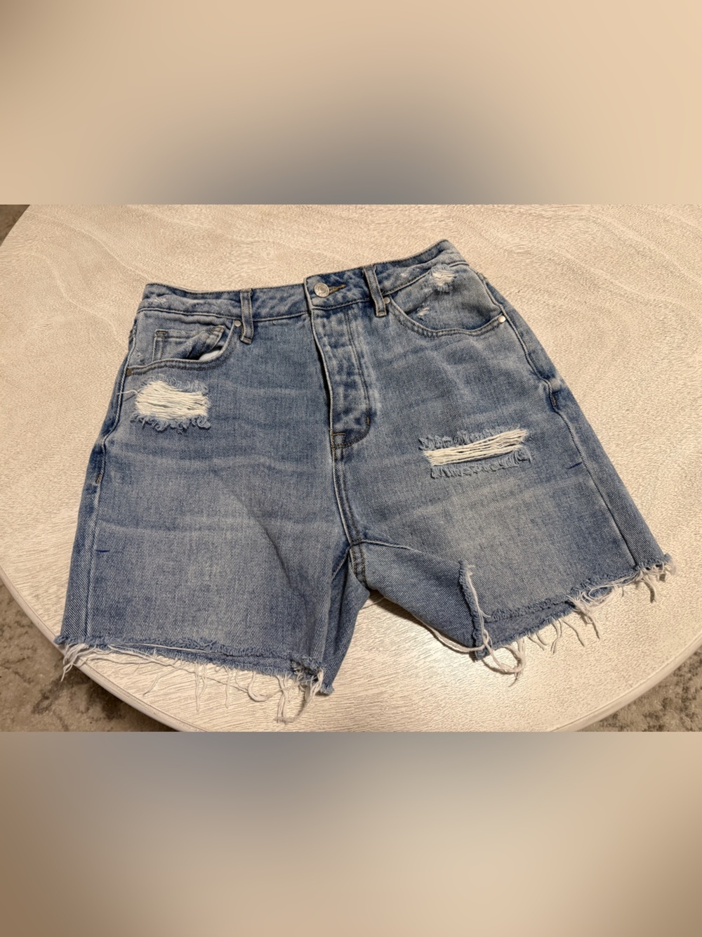 Pacsun High Waisted Distressed “Mom Jean” Denim Shorts Skater Boho Festival